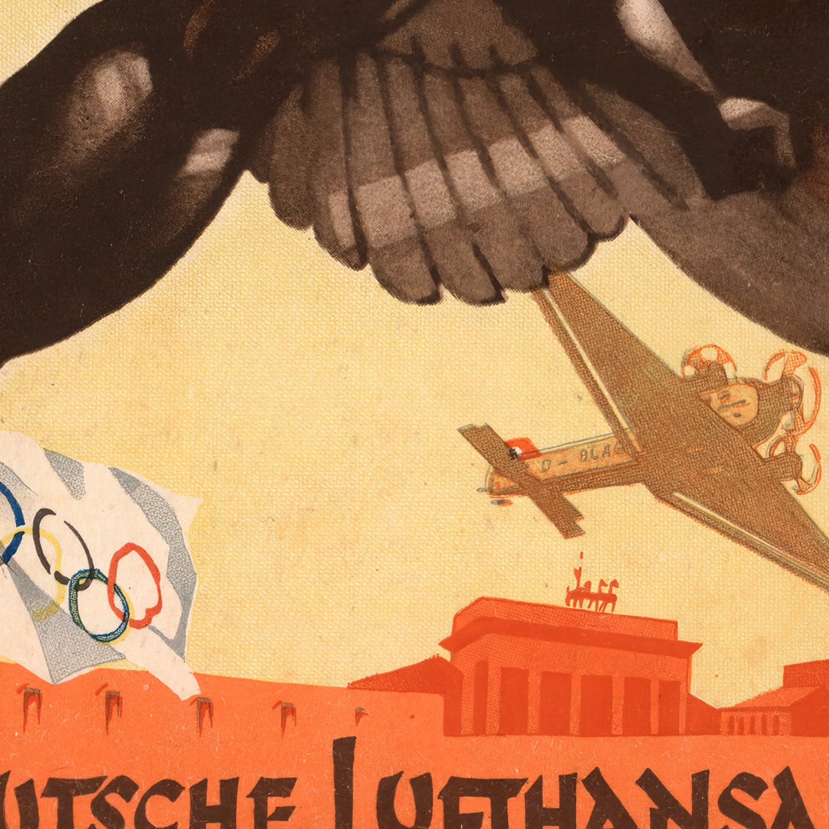 Deutsche Lufthansa 1936 - Reklameplakat - 43×70 cm – billede 4