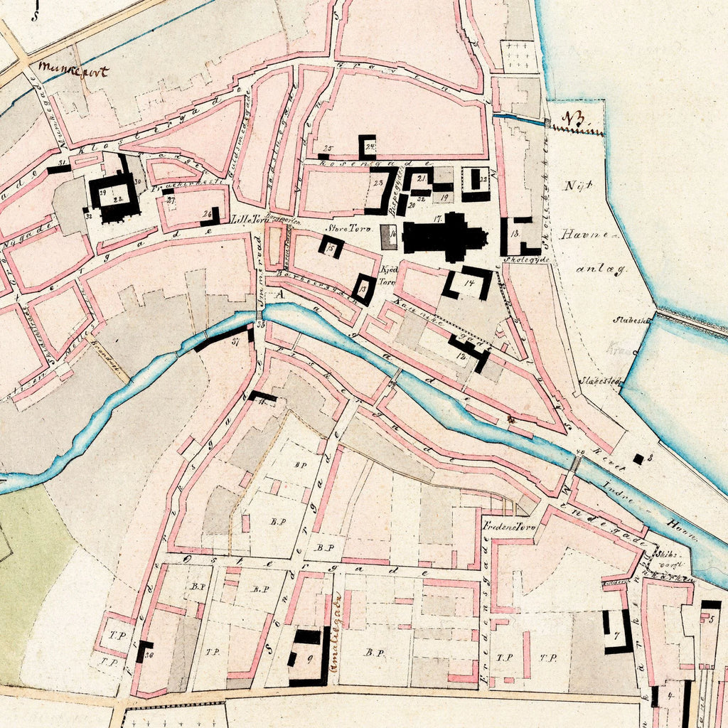 Aarhus Bygrunde 1870 - Historisk kort - 59×70 cm – billede 4