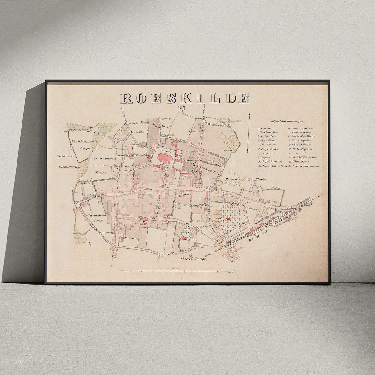 Roskilde Bygrunde - Historisk kort fra 1859-1870