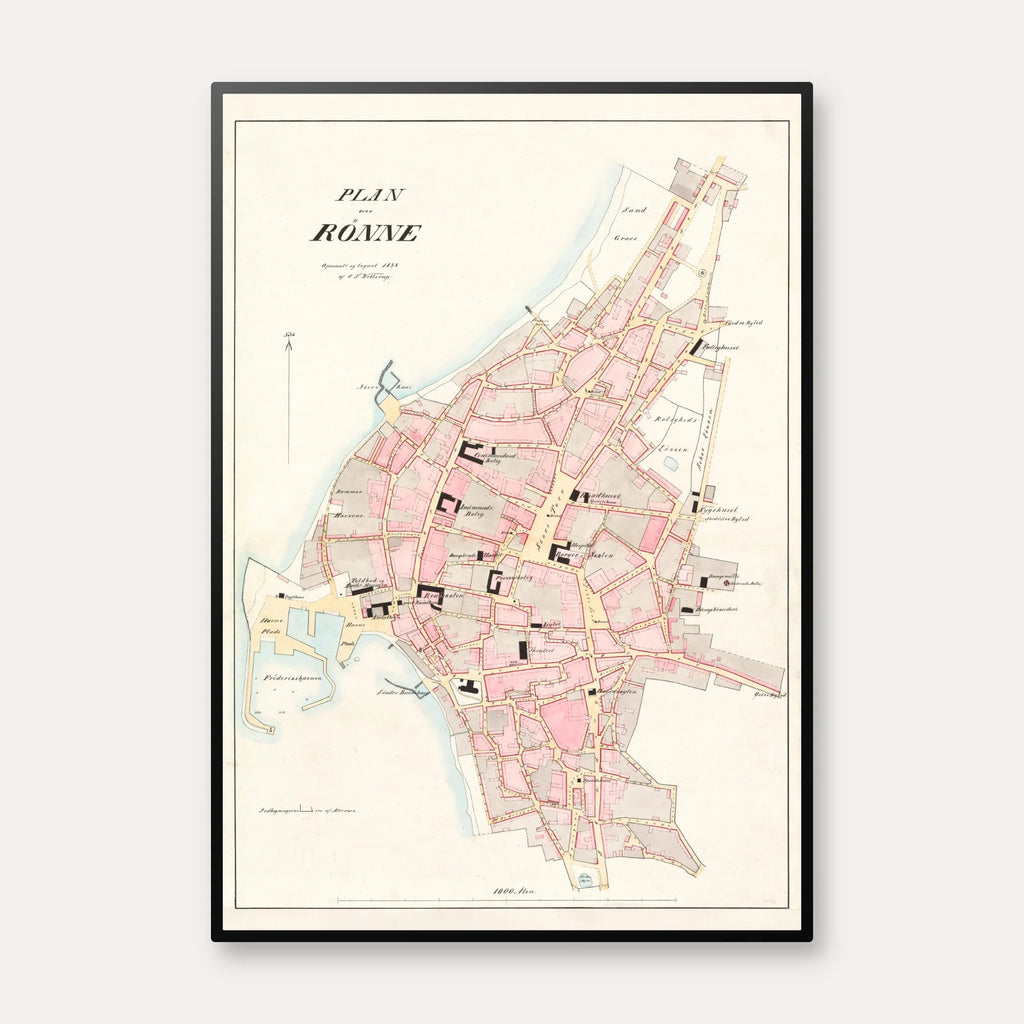 Rønne Bygrunde 1870 - Historisk kort – billede 1