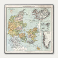 Danmark med Bilande 1894 - Historisk kort – billede 1