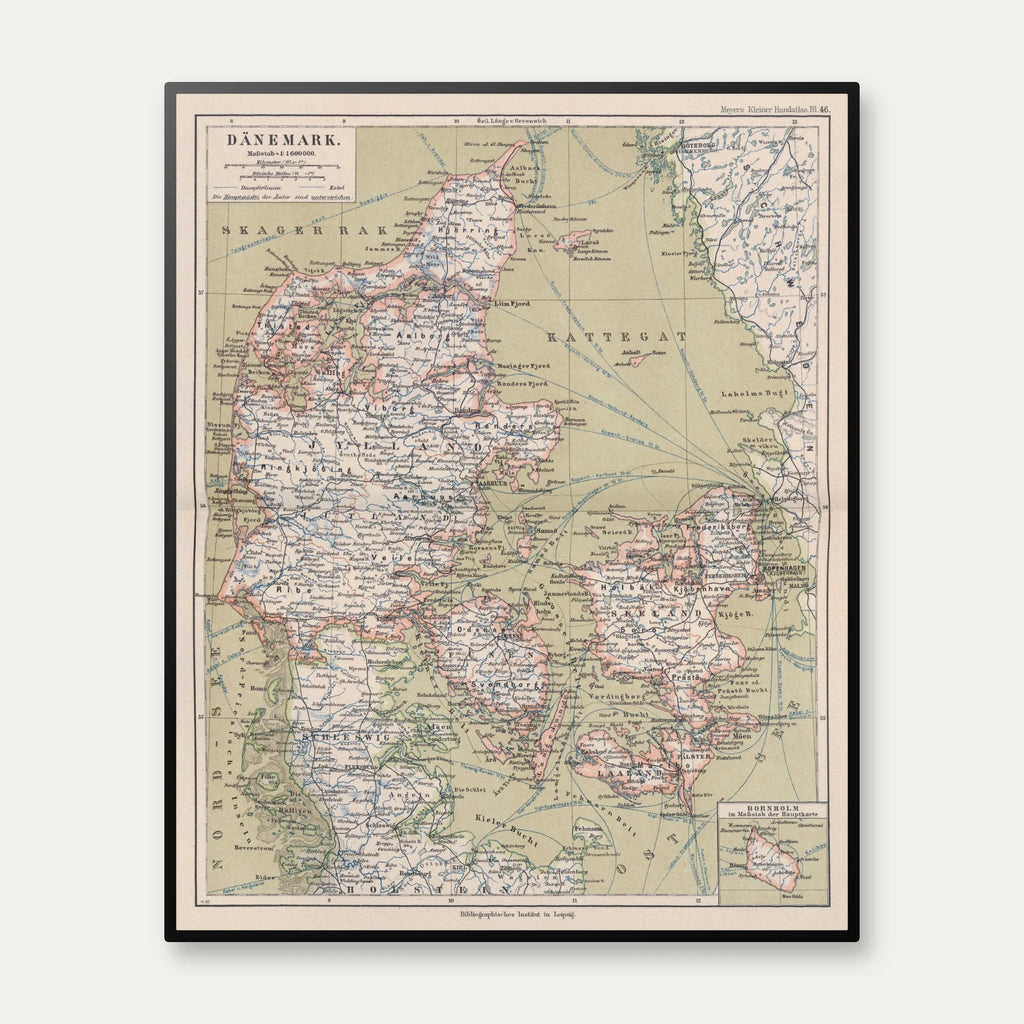 Meyer's Danmark 1893 - 64×80 cm – billede 1