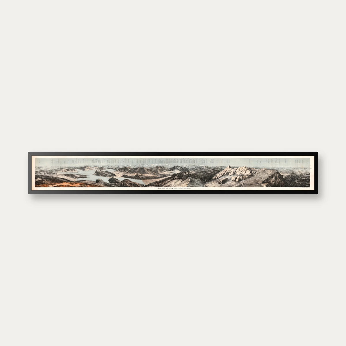 Panorama du Pilate 1867 - Alpepanorama - 150×22 cm – billede 1