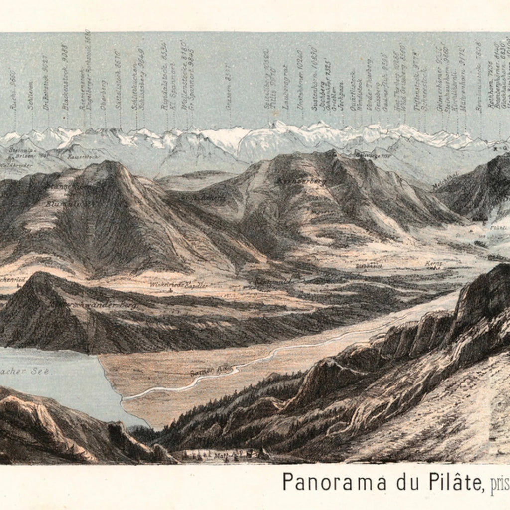 Panorama du Pilate 1867 - Alpepanorama - 150×22 cm – billede 4