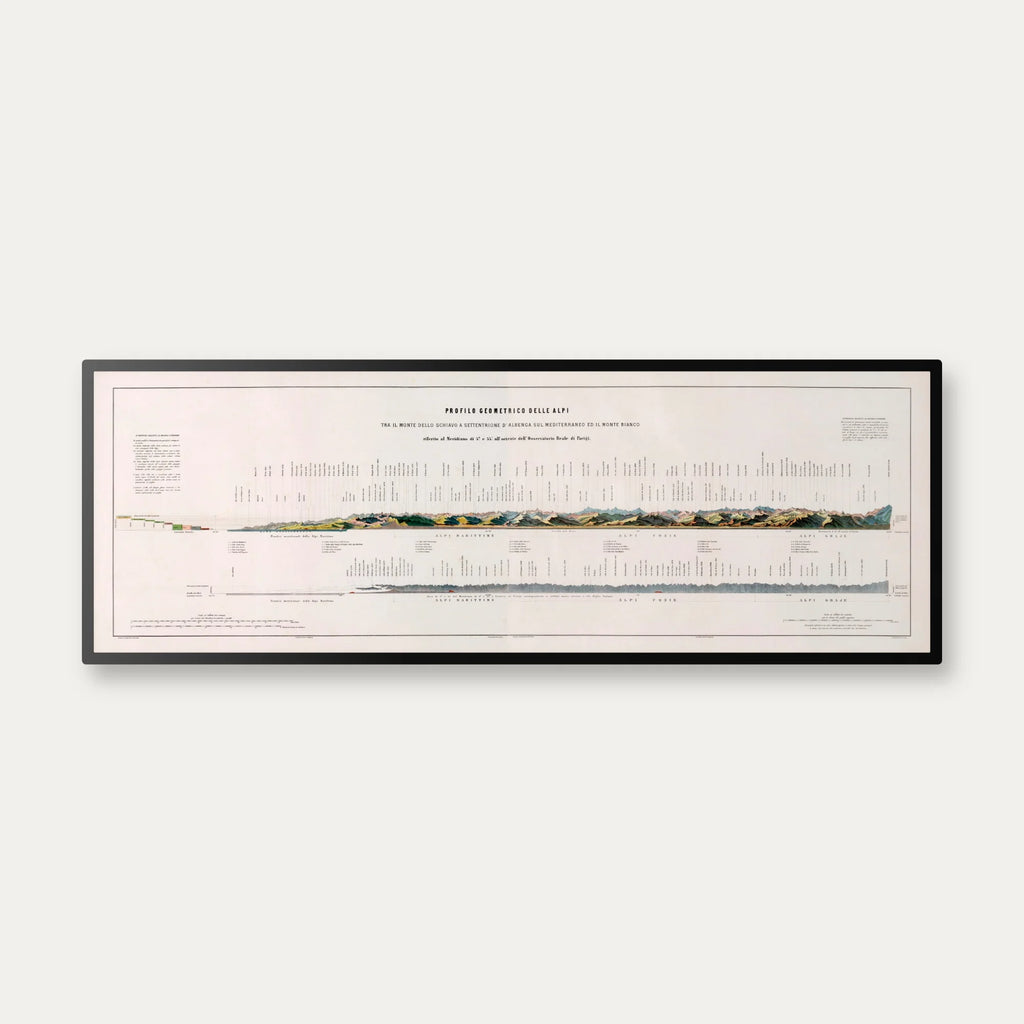 Alpine Profil 1895 - Bjergprofilkort - 110×39 cm – billede 1