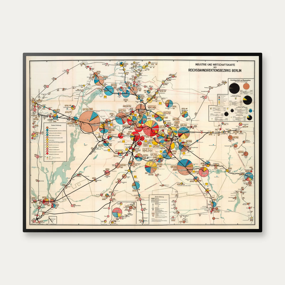 Berlin Industrikort 1928 - Økonomisk kort - 100×75 cm – billede 1