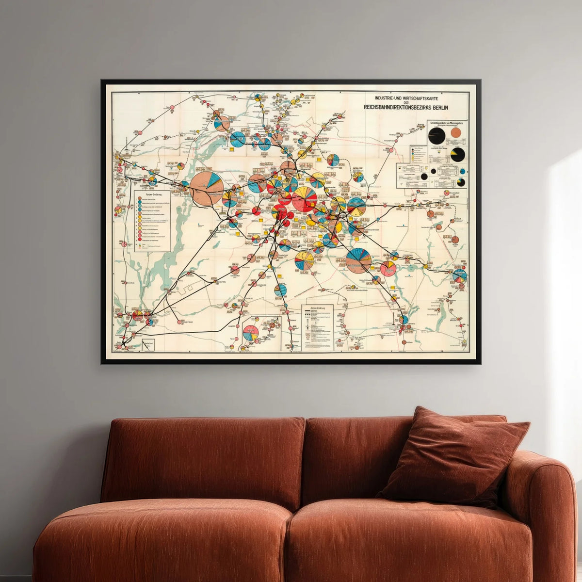 Berlin Industrikort 1928 - Økonomisk kort - 100×75 cm – billede 2