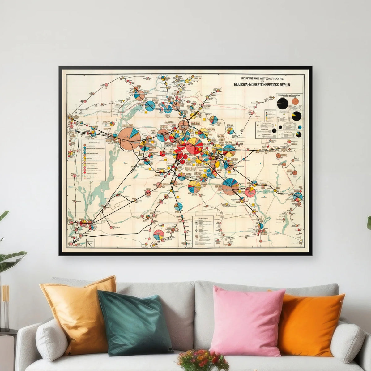 Berlin Industrikort 1928 - Økonomisk kort - 100×75 cm – billede 3