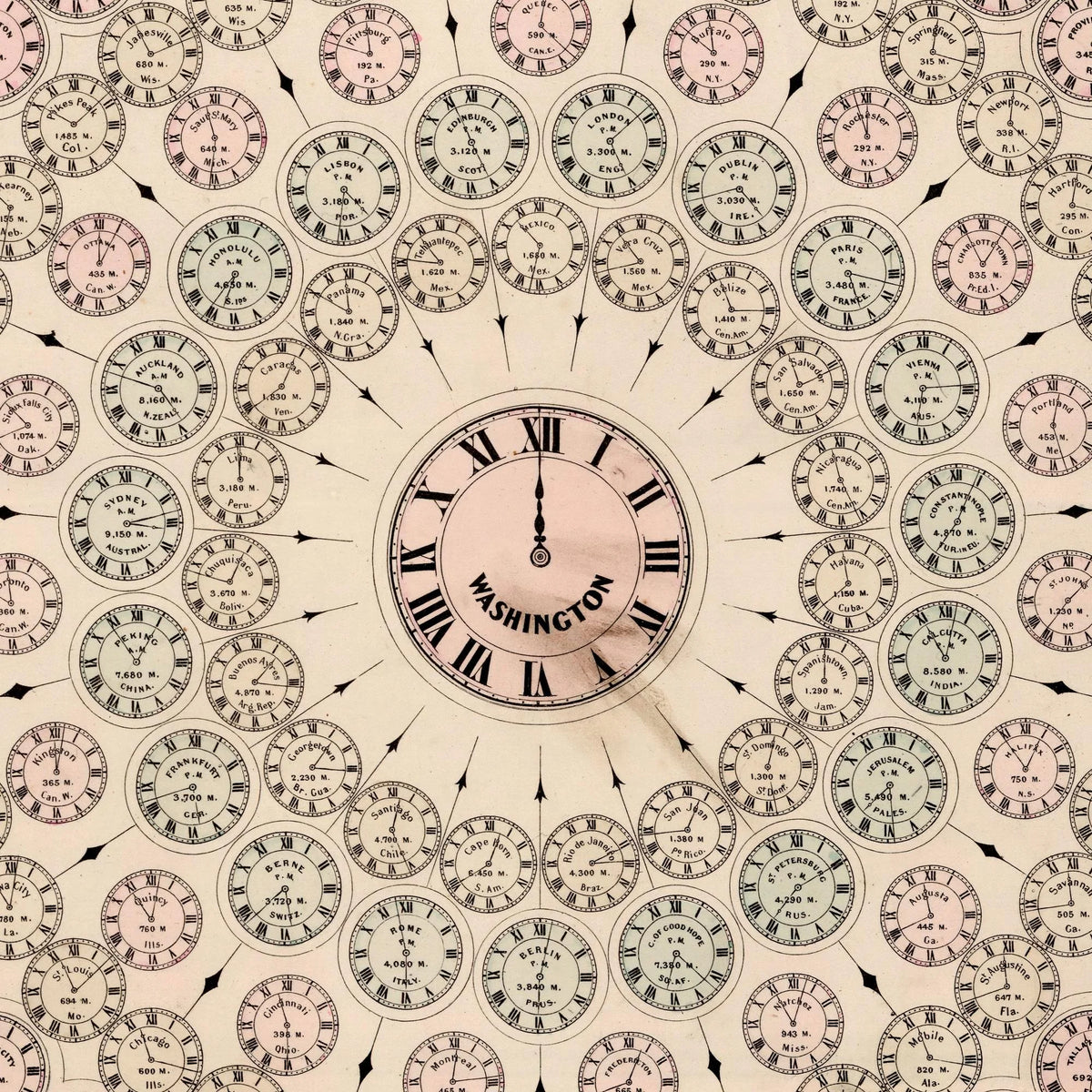 Time Difference Diagram 1886 - Tidskort – billede 4