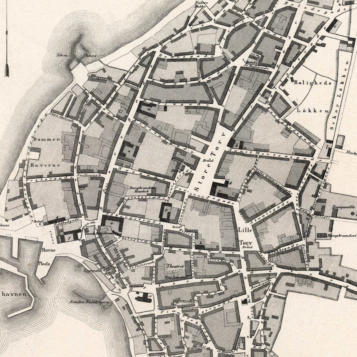 Kort over Rønne Kjøbstad 1858 – billede 4