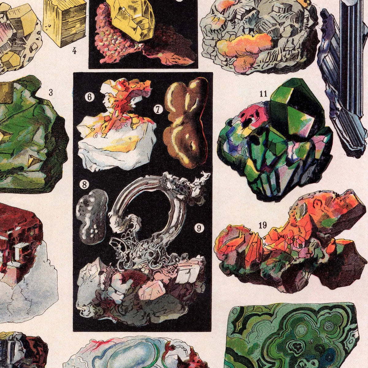 Mineraler 1918 - Videnskabelig illustration – billede 4