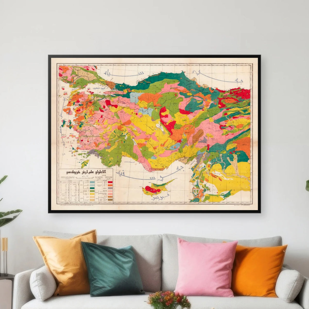 Geologisk Kort over Anatolien 1920 - Osmanisk geologi - 90×67 cm – billede 3