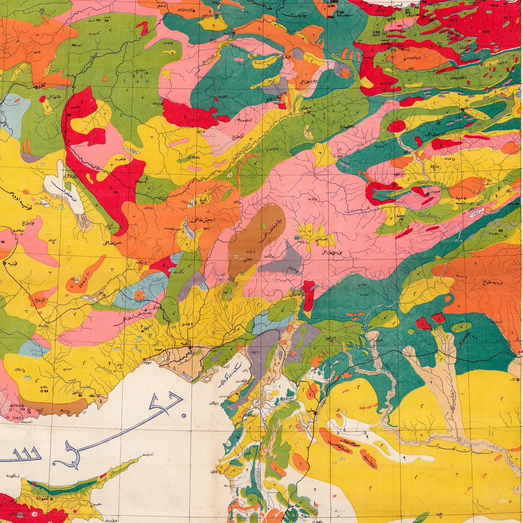 Geologisk Kort over Anatolien 1920 - Osmanisk geologi - 90×67 cm – billede 4