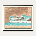 Alpernes Gletsjere 1860 - Geologisk diagram - 85×71 cm – billede 1