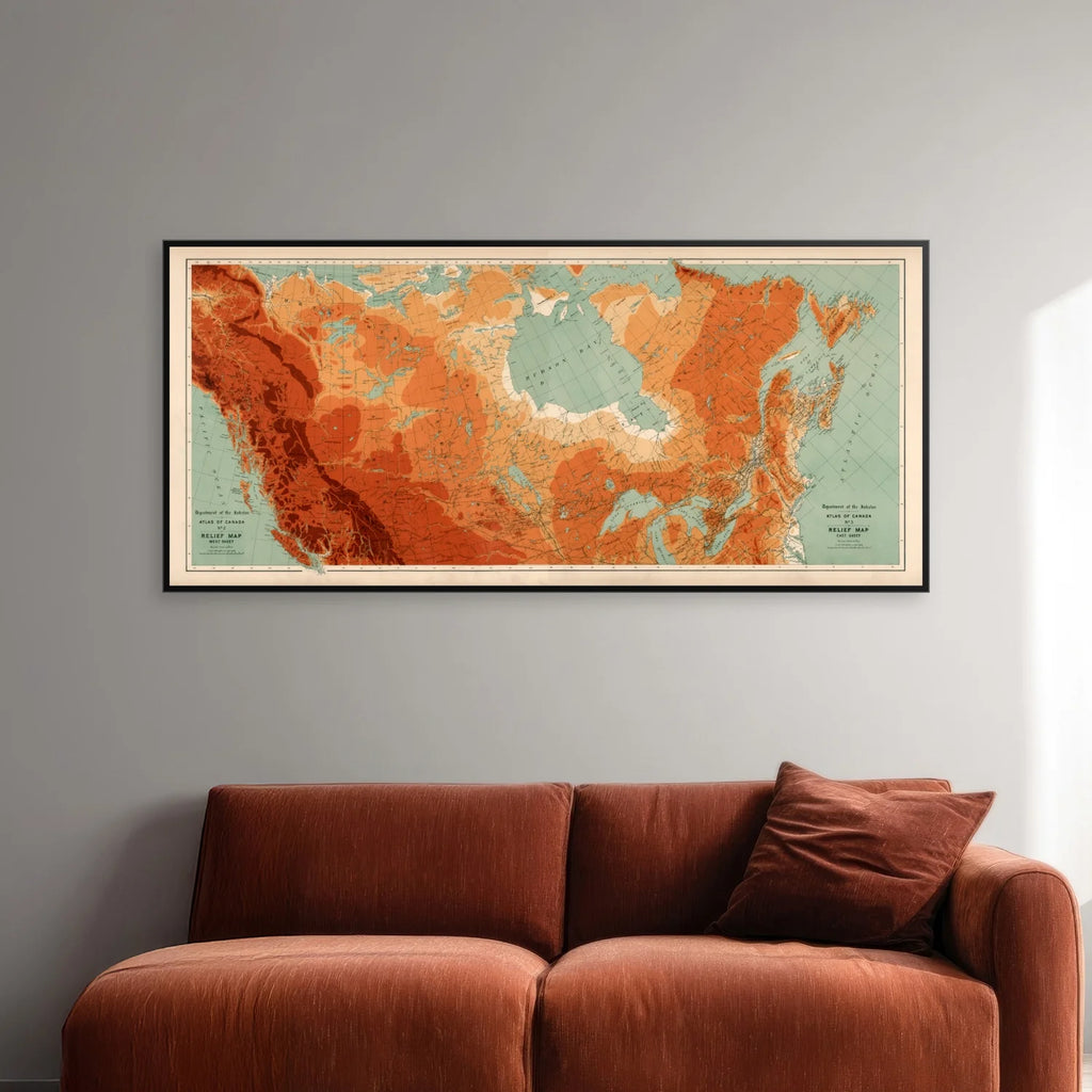 Canada Relief Map 1906 - Vestlige regioner - 100×46 cm – billede 2