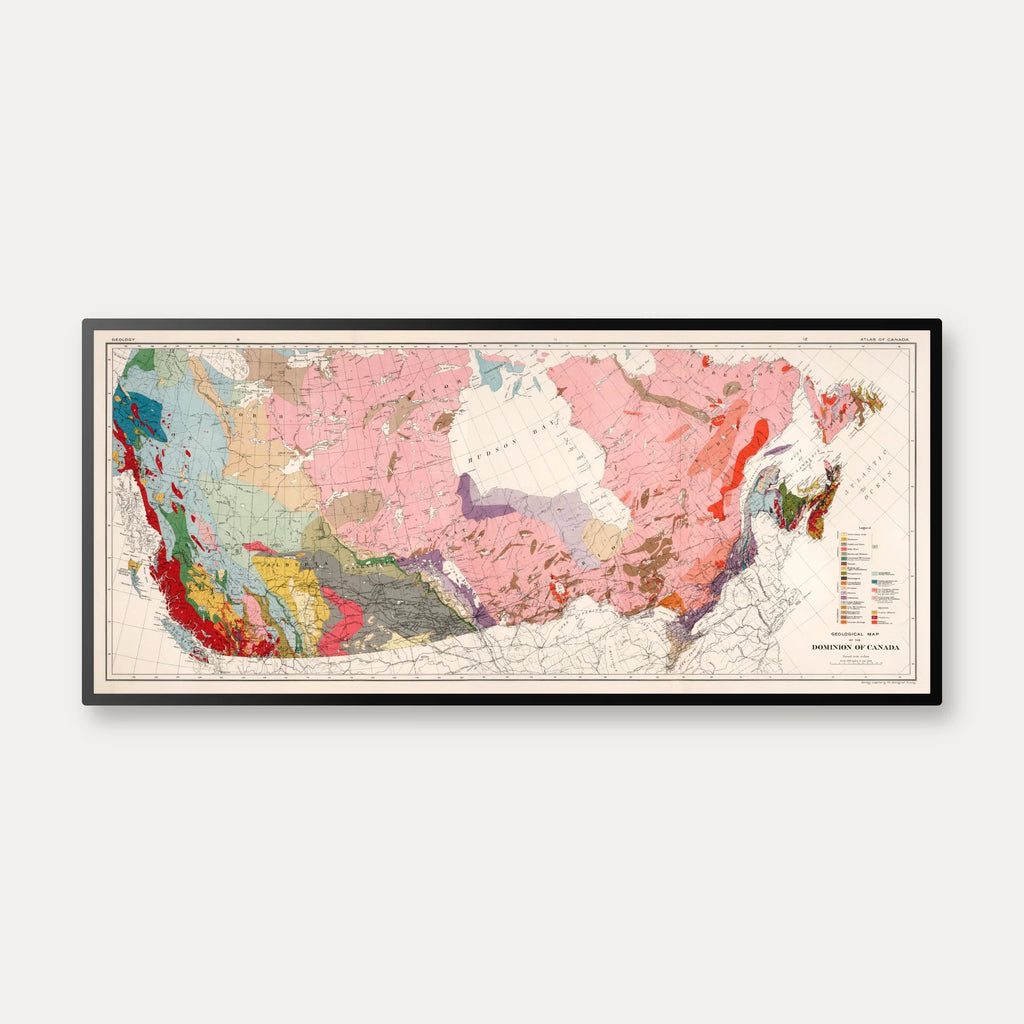 Geologisk Kort over Canada 1915 - Kompositkort - 100×45 cm – billede 1