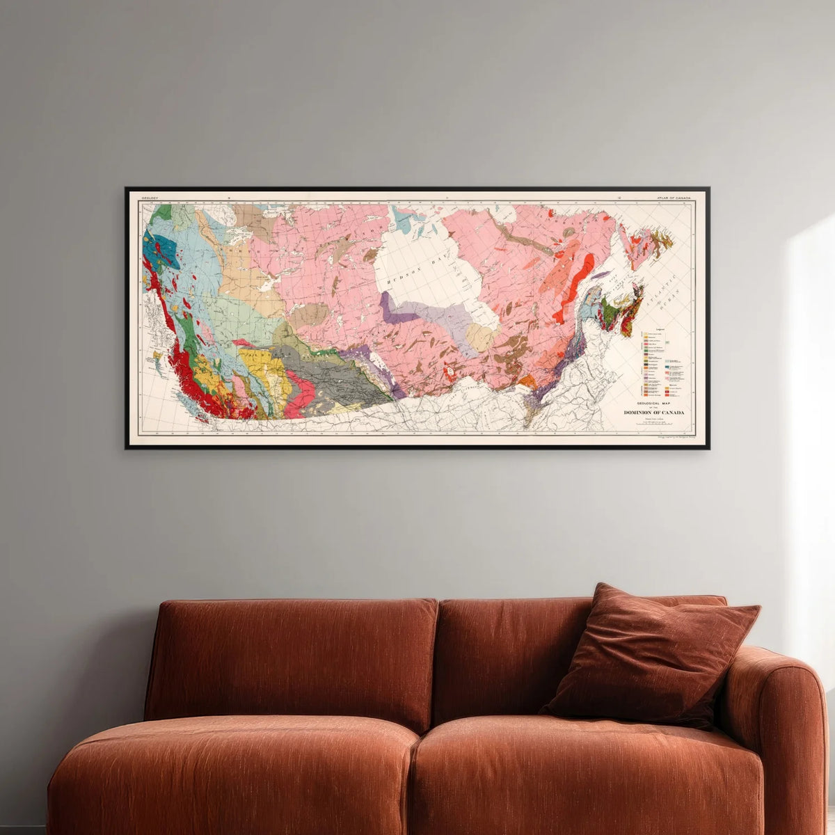 Geologisk Kort over Canada 1915 - Kompositkort - 100×45 cm – billede 2