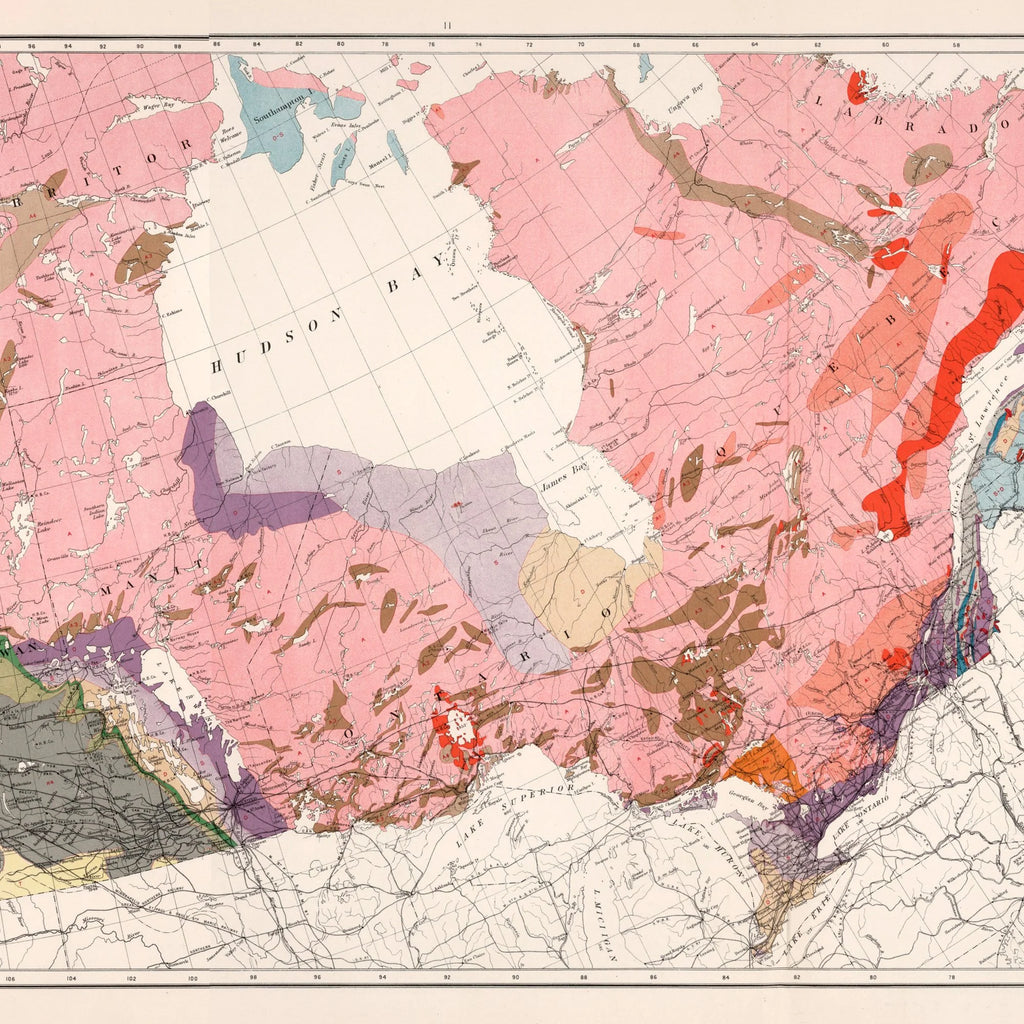 Geologisk Kort over Canada 1915 - Kompositkort - 100×45 cm – billede 4