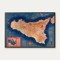 Sicilien 1939 - Fysisk kort – billede 1