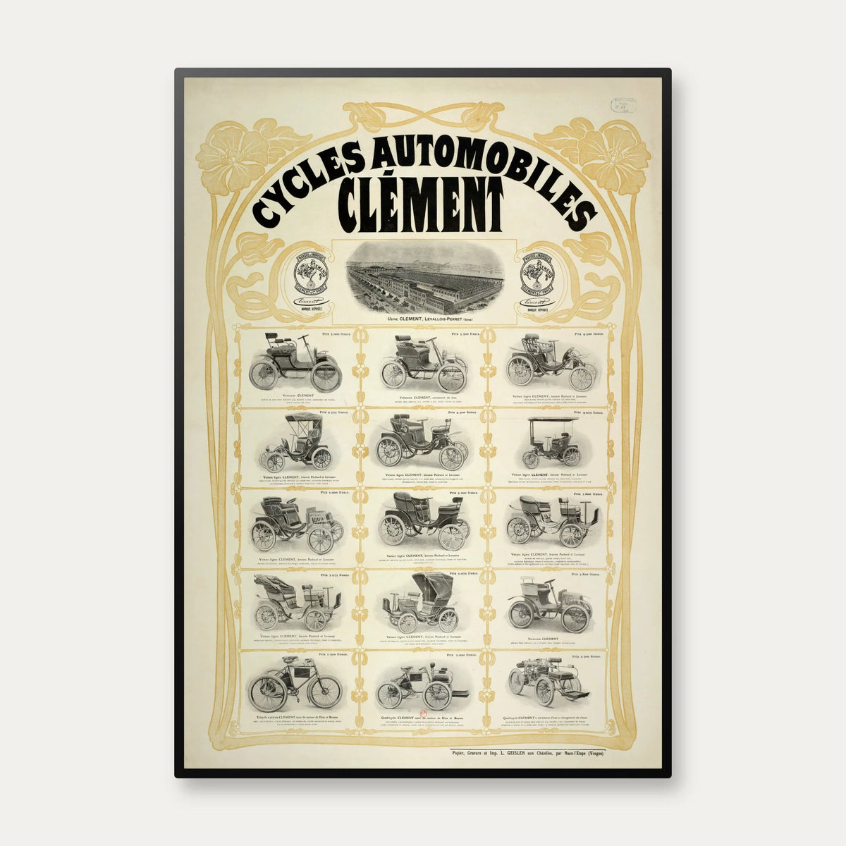 Cycles & Automobiles Clement 1901 - Reklameplakat – billede 1