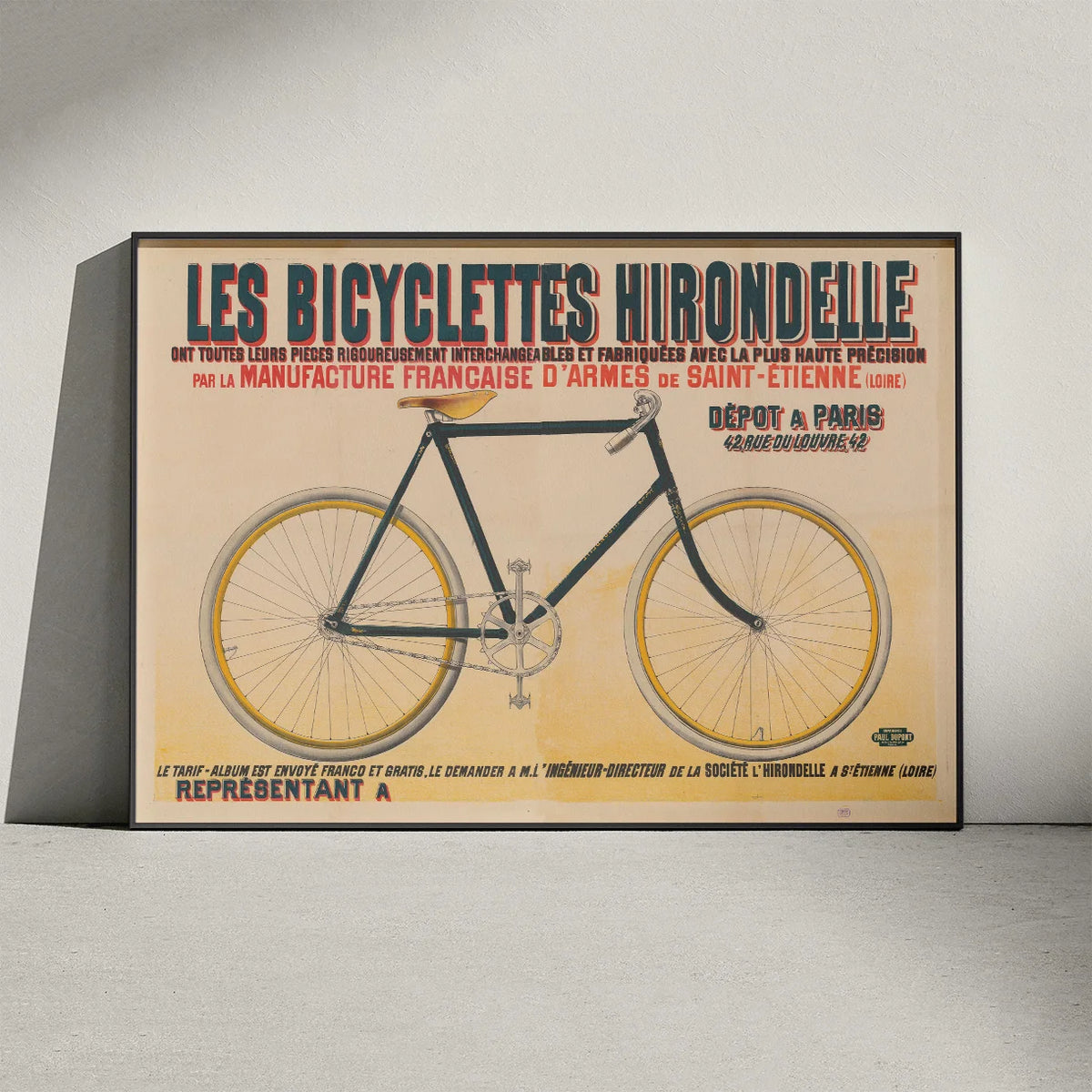 Hirondelle Cykler 1899 - Reklameplakat – billede 3