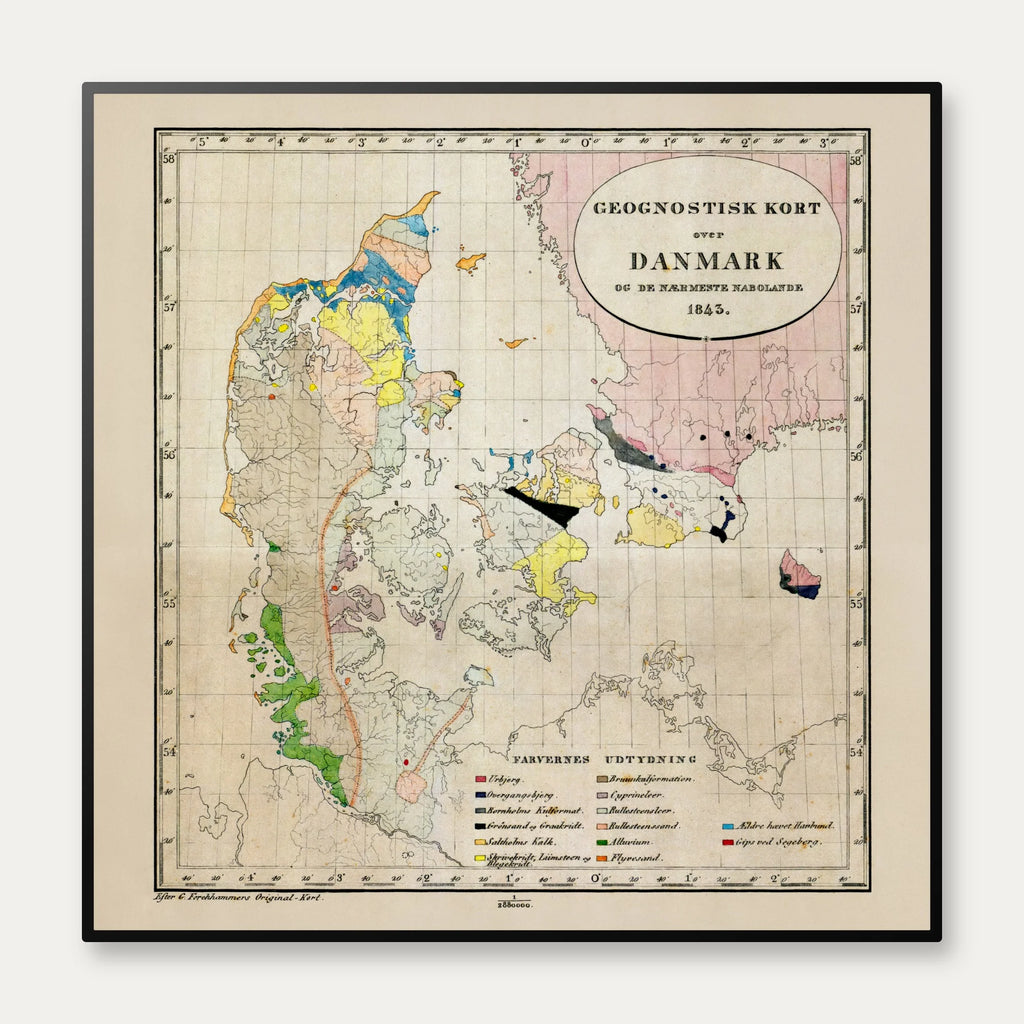 Danmark og nabolandene 1843 - Plakat – billede 1