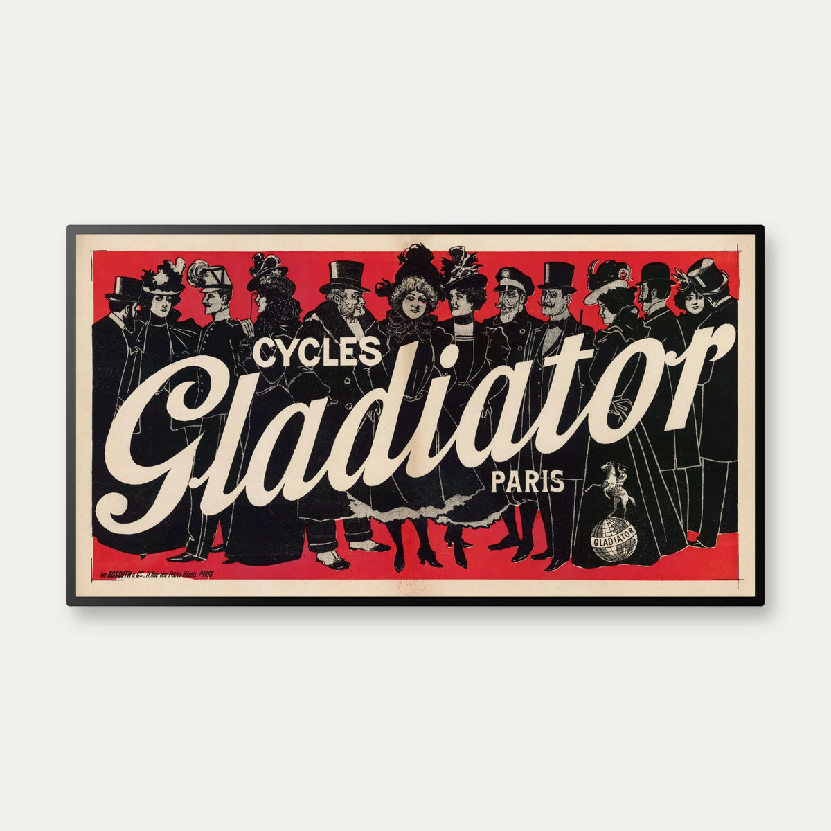Cycles Gladiator 1900 - Paolo Henri plakat - 75×41 cm – billede 1