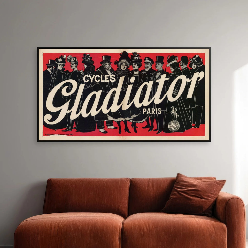 Cycles Gladiator 1900 - Paolo Henri plakat - 75×41 cm – billede 2