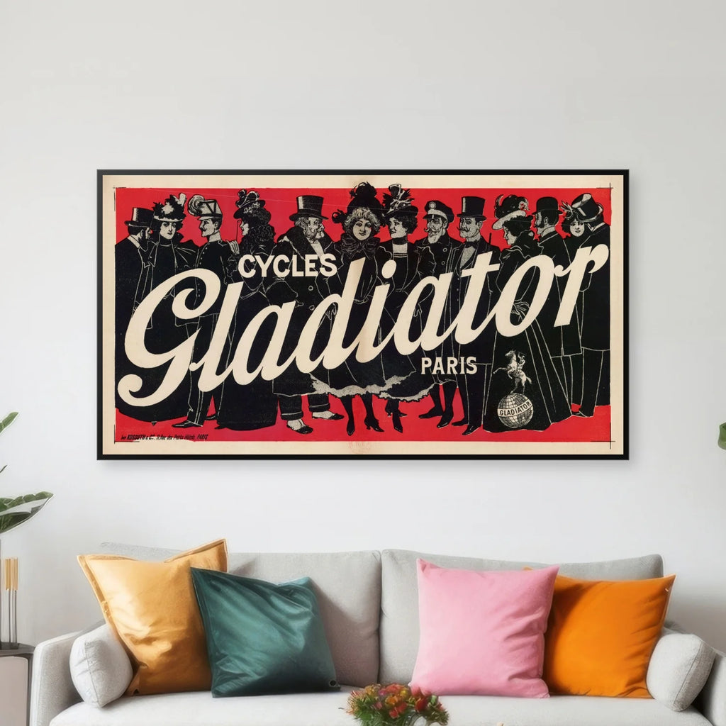 Cycles Gladiator 1900 - Paolo Henri plakat - 75×41 cm – billede 3