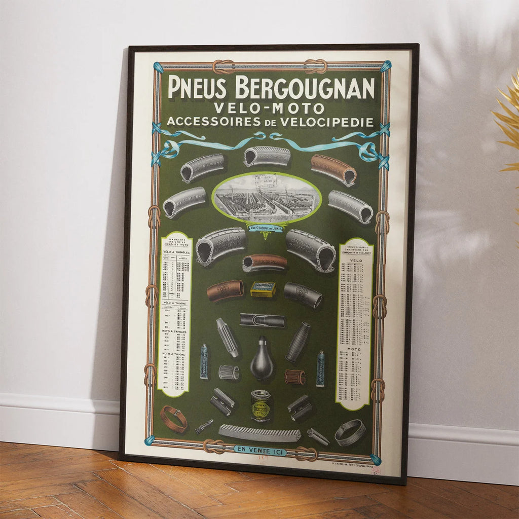 Pneus Bergougnan 1926 - Cykel- og motorplakat – billede 2