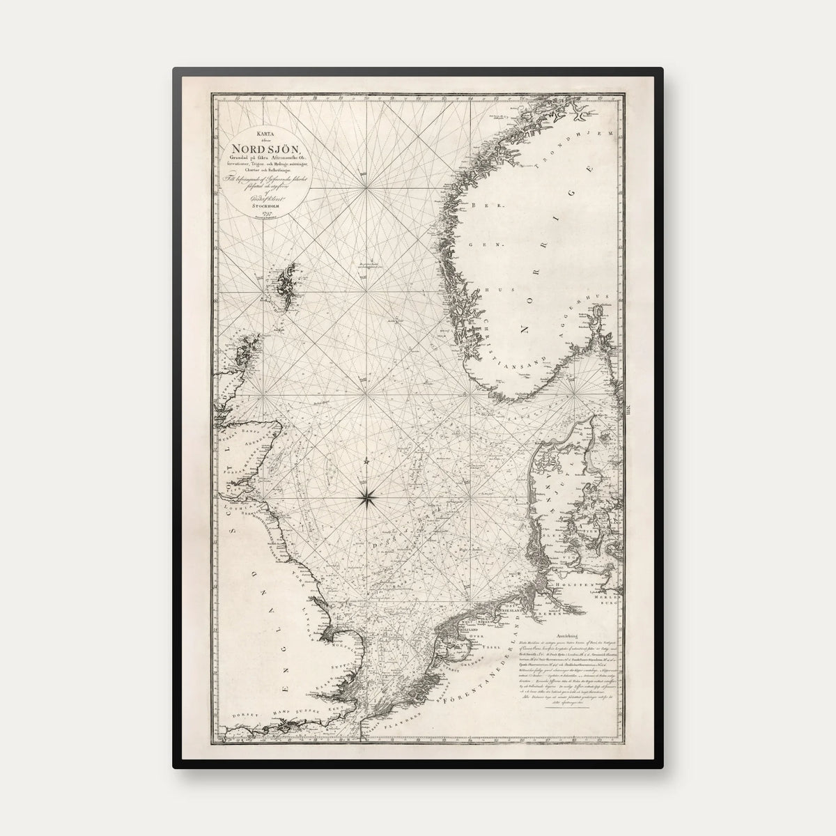 Nordsøen 1797 - Søkort - Plakat – billede 1