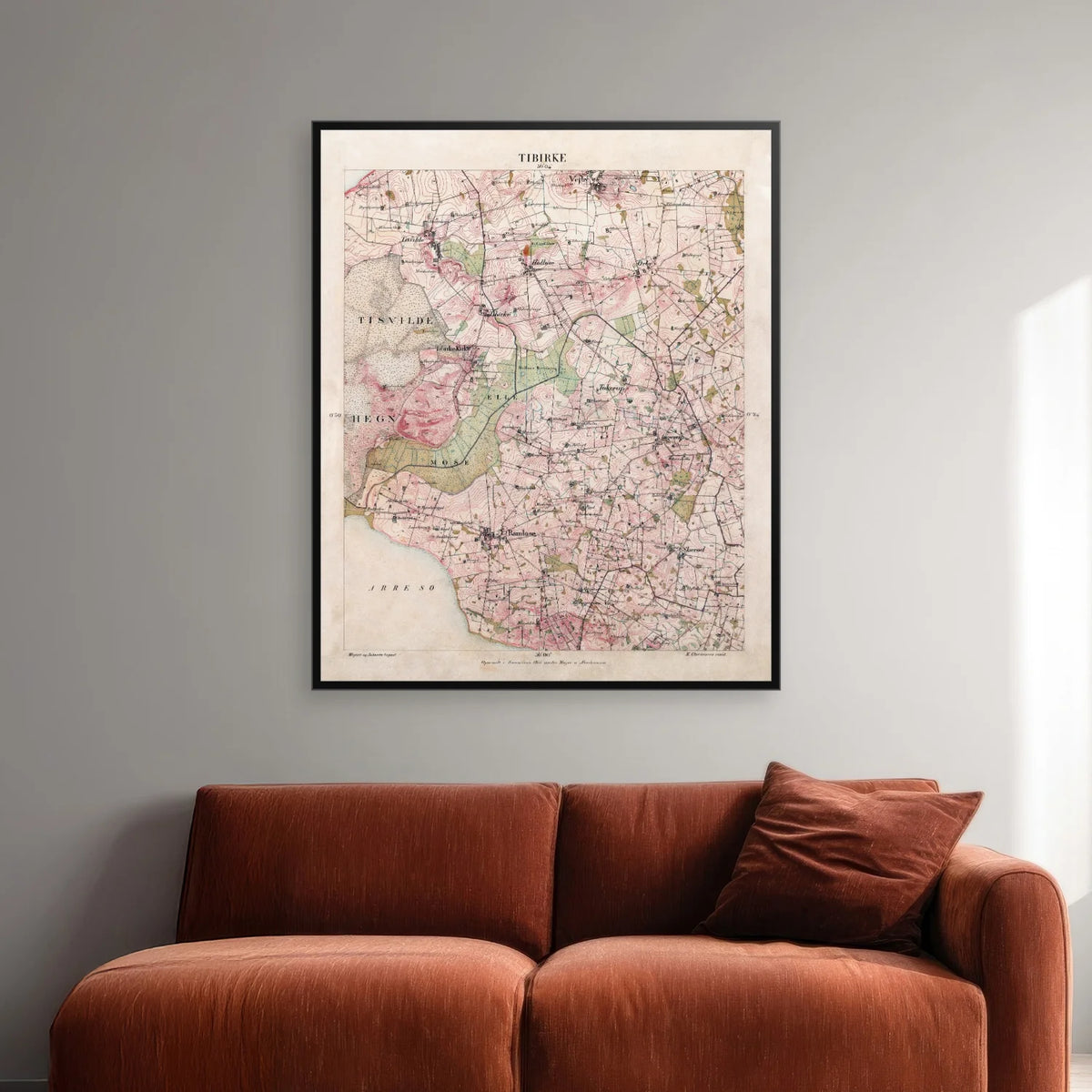 Tibirke 1855-1880 - Historisk kort - 56×68 cm – billede 2