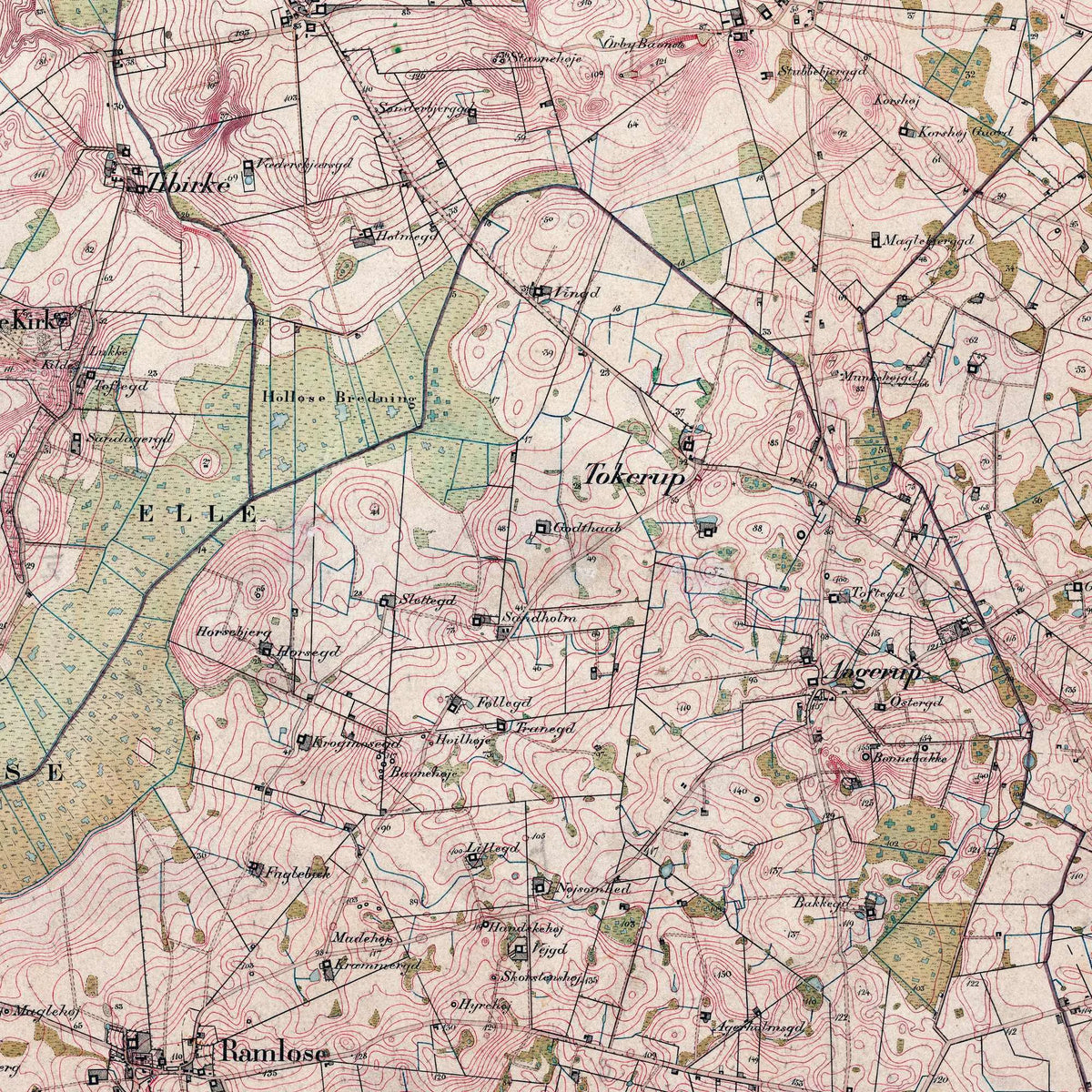 Tibirke 1855-1880 - Historisk kort - 56×68 cm – billede 4