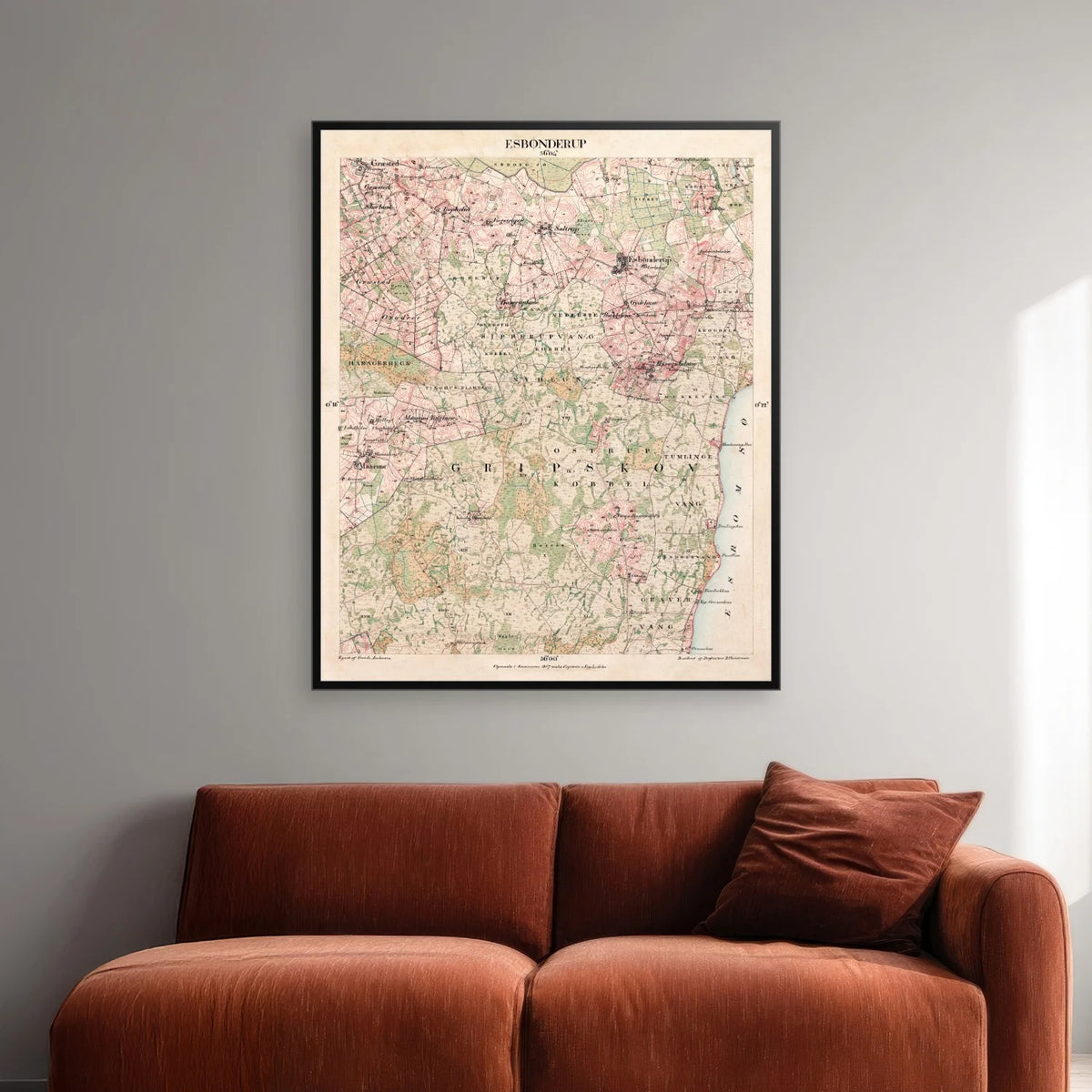 Esbænderup 1857-1882 - Historisk kort - 56×68 cm – billede 2