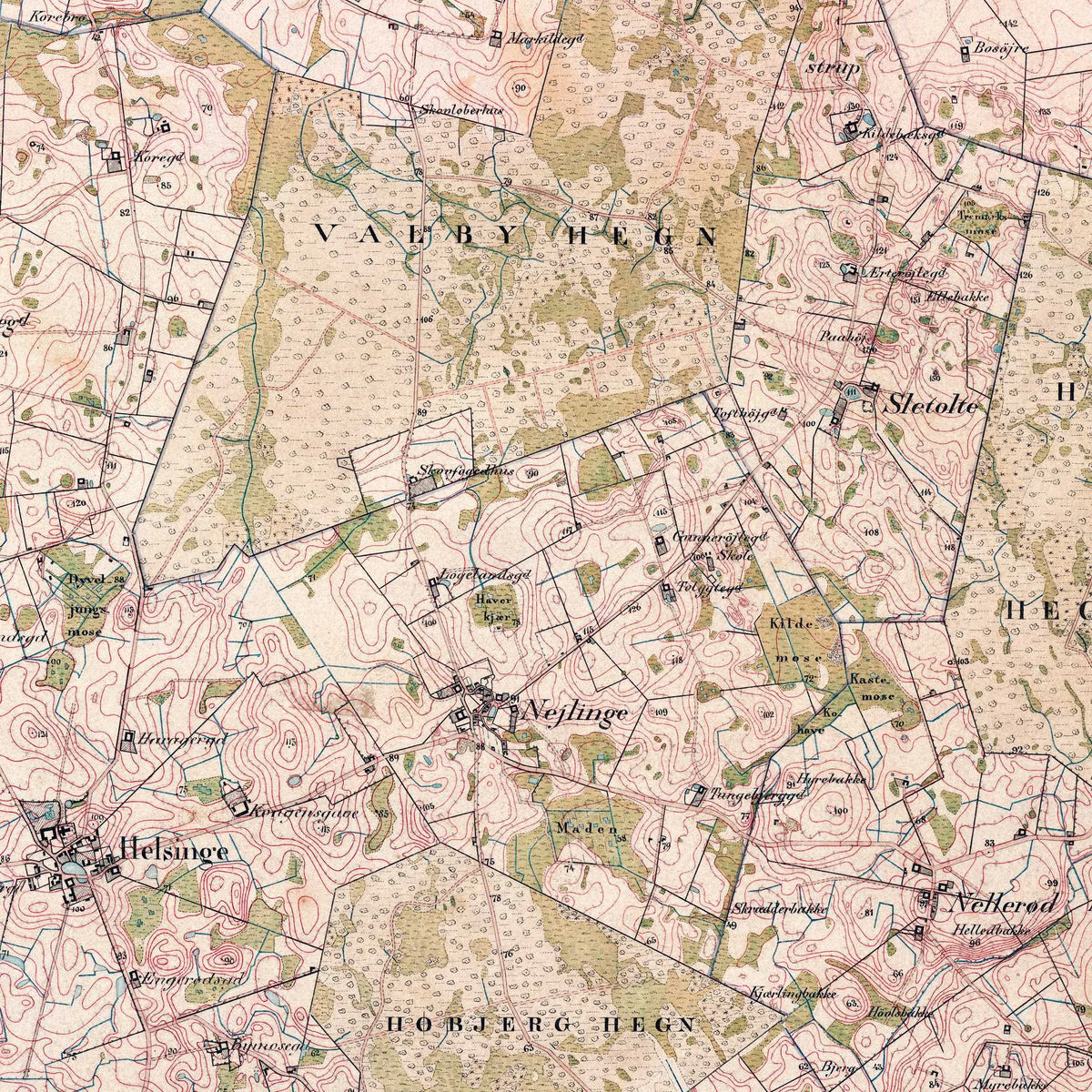 Helsinge 1857-1882 - Historisk kort - 56×68 cm – billede 4