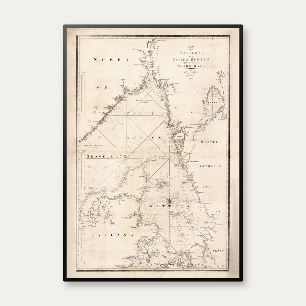 Kattegat & Bohus Bugten 1806 - Svensk kort – billede 1