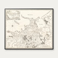 Sjælland Nordvest 1810-1860 - Historisk kobberstik - 74×62 cm – billede 1