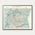 Hjørring & Aalborg Amter 1900 - Historisk kort - 70×58 cm – billede 1