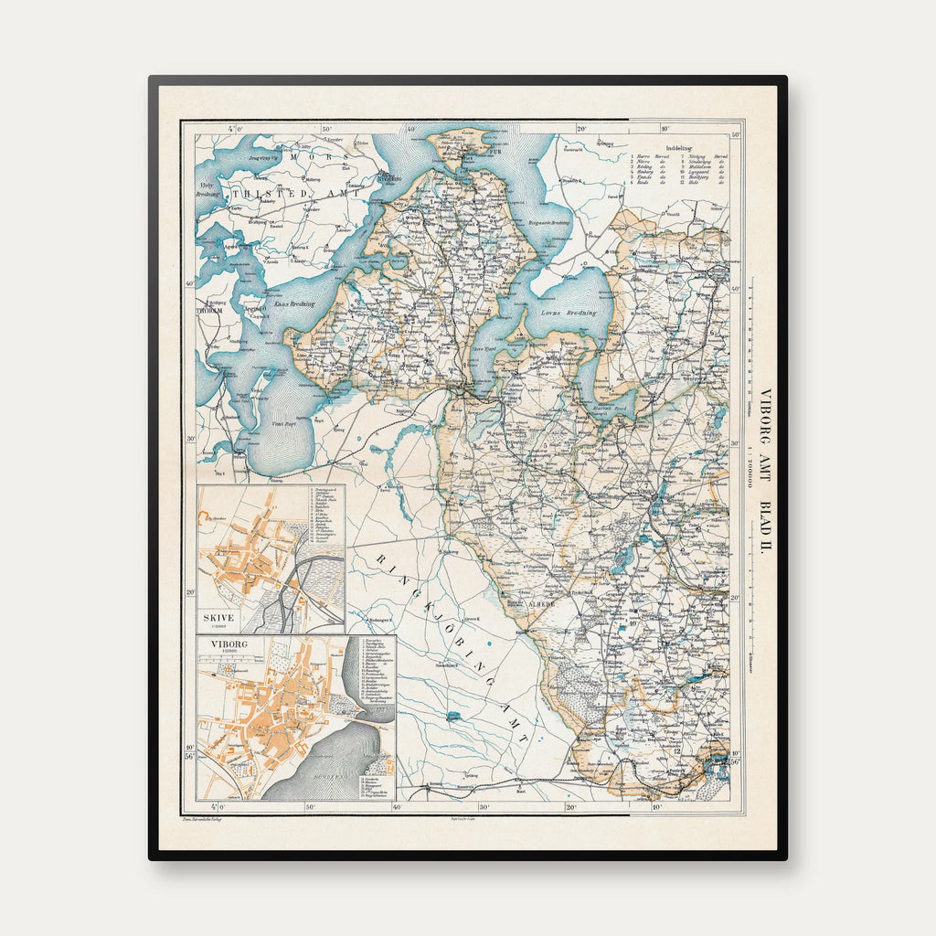 Viborg Amt Nordvest 1900 - Historisk kort - 70×57 cm – billede 1