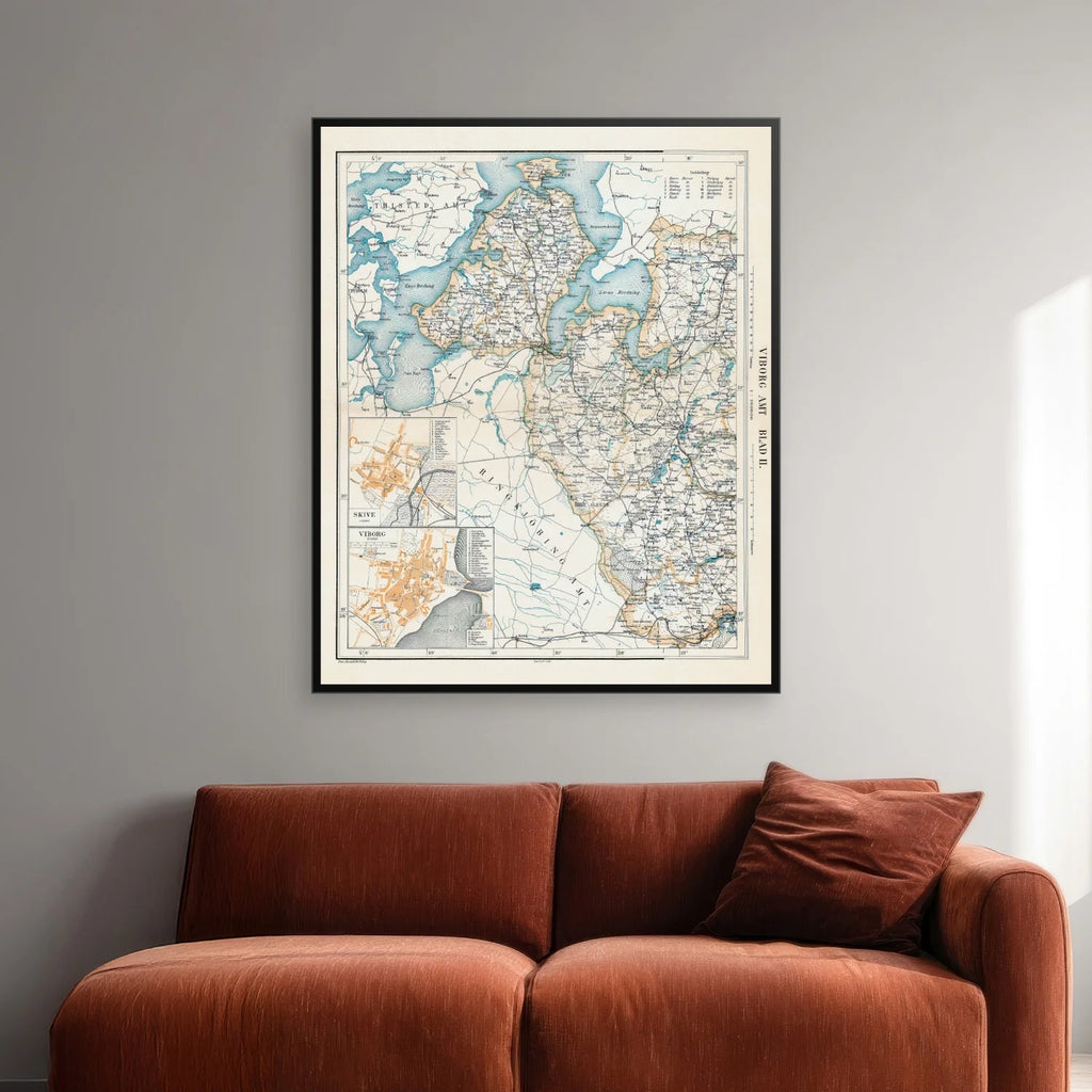 Viborg Amt Nordvest 1900 - Historisk kort - 70×57 cm – billede 2