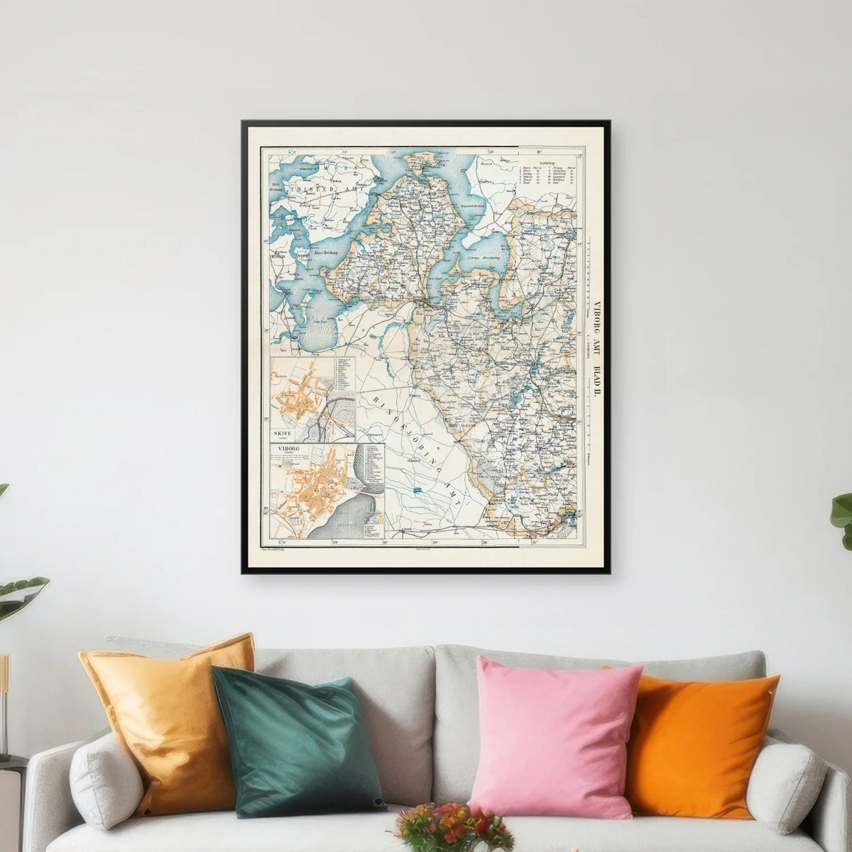 Viborg Amt Nordvest 1900 - Historisk kort - 70×57 cm – billede 3