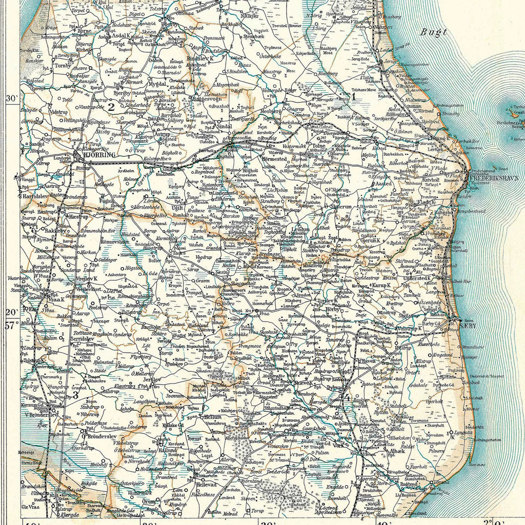 Hjørring & Aalborg Amter 1900 - Historisk kort - 70×60 cm – billede 4