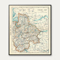 Viborg Amt 1900 - Historisk kort - 60×71 cm – billede 1