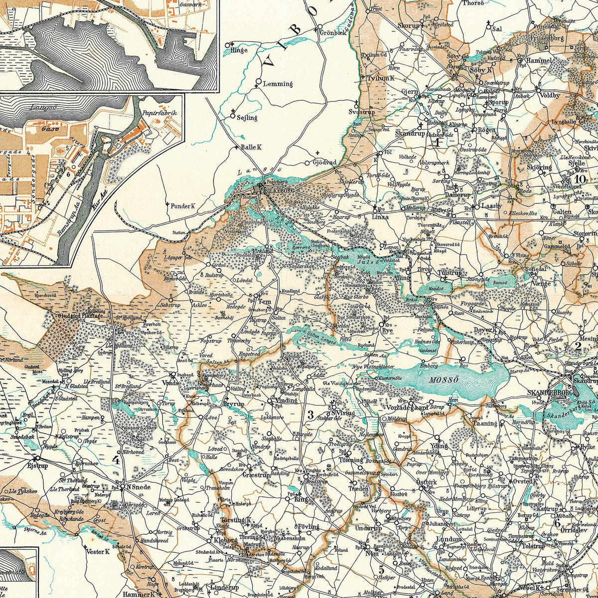 Skanderborg Amt 1900 - Historisk kort - 60×72 cm – billede 4