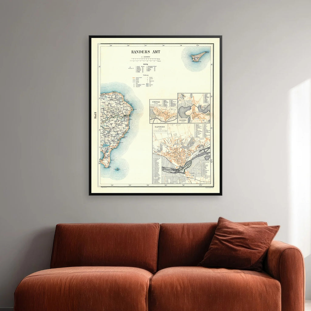 Randers Amt 1900 - Historisk kort - 60×72 cm – billede 2