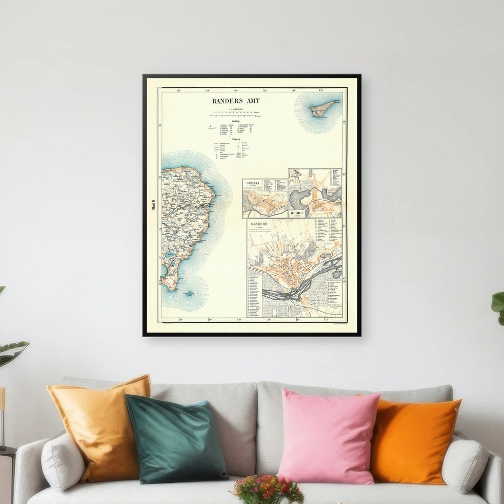 Randers Amt 1900 - Historisk kort - 60×72 cm – billede 3