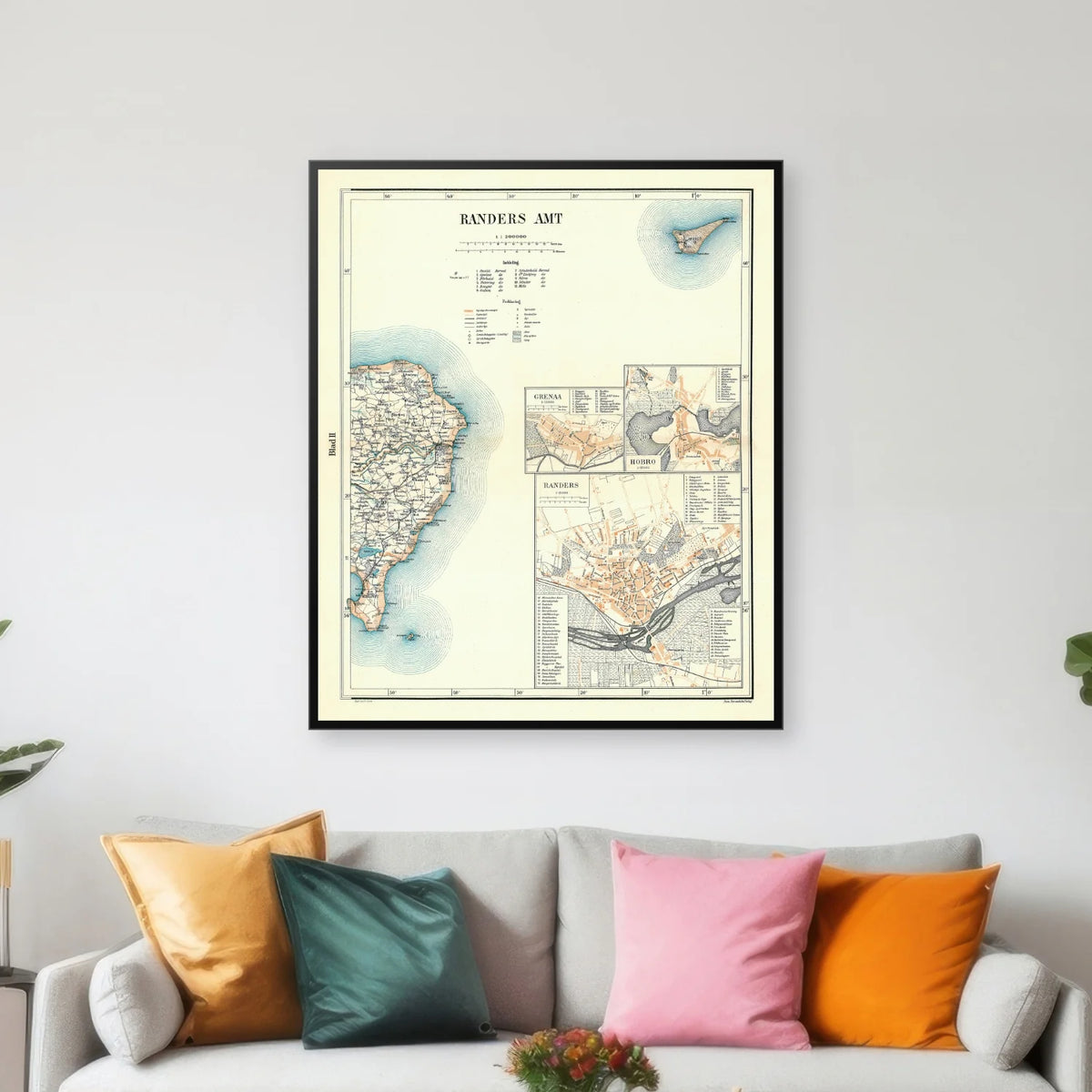 Randers Amt 1900 - Historisk kort - 60×72 cm – billede 3