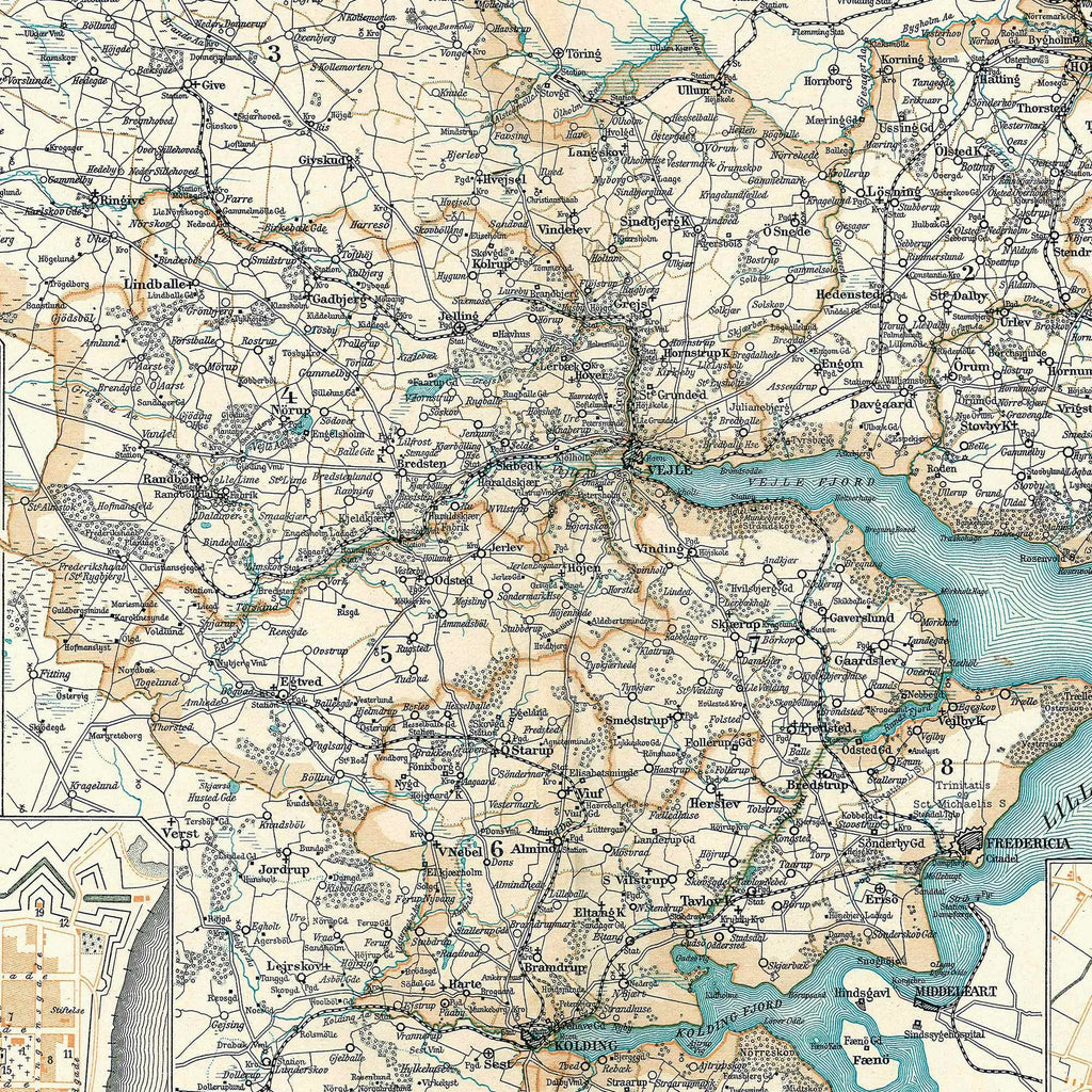 Vejle Amt 1900 - Historisk kort - 70×60 cm – billede 4