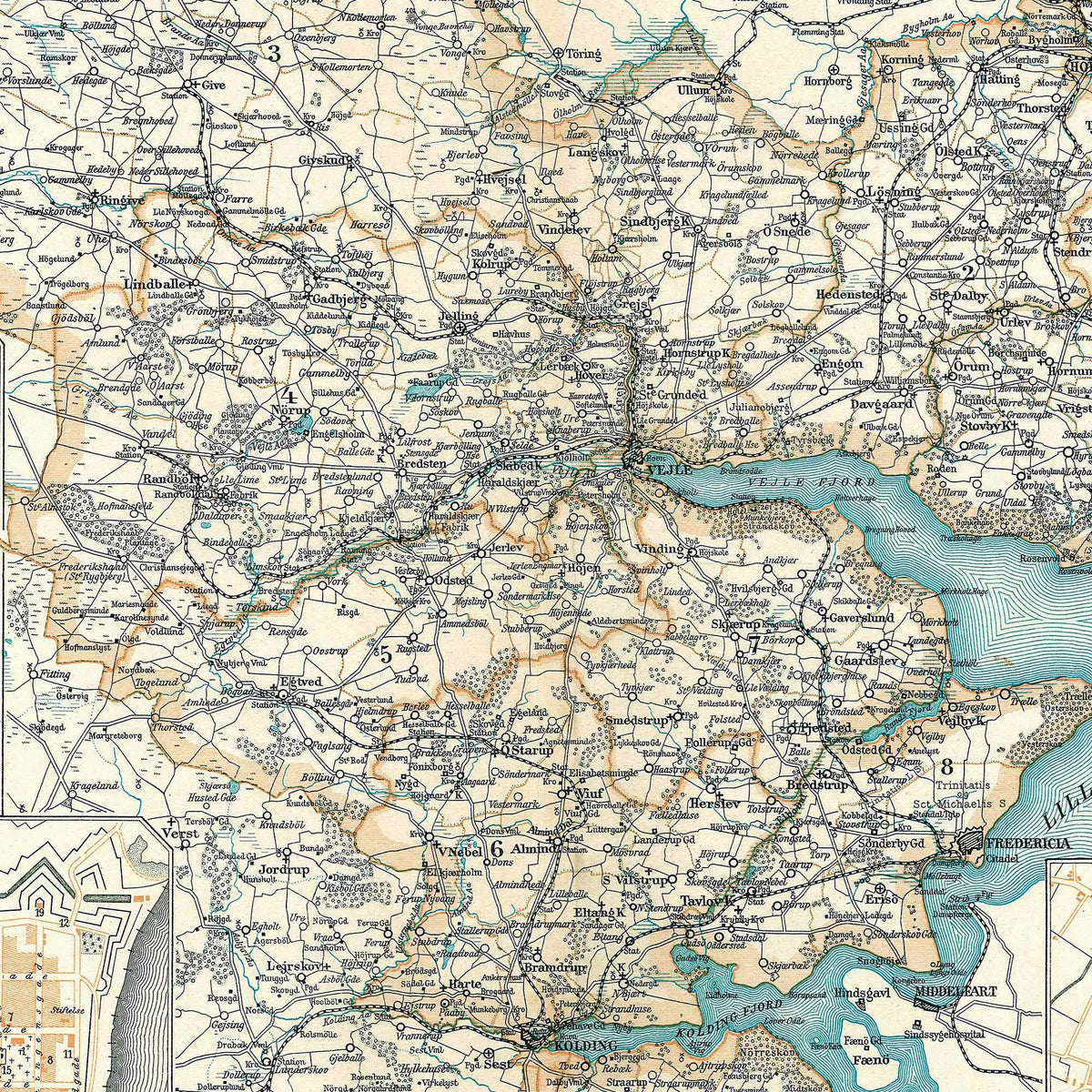 Vejle Amt 1900 - Historisk kort - 70×60 cm – billede 4