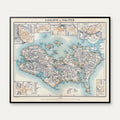 Lolland-Falster 1900 - Historisk amt-kort - 70×60 cm – billede 1